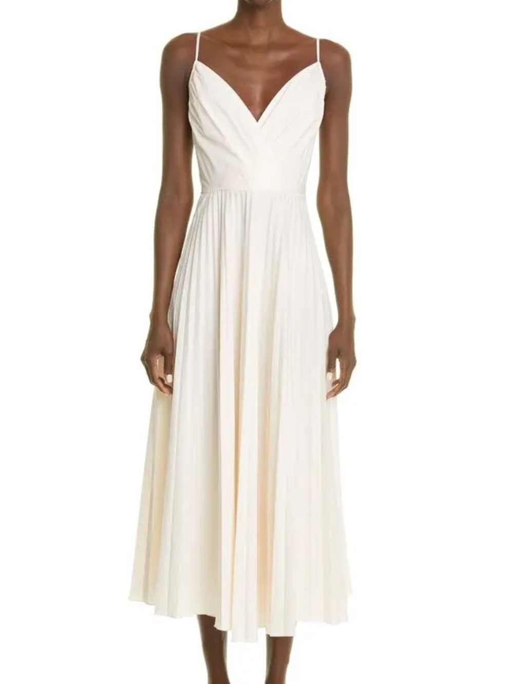 NWT Johanna Ortiz luminous skies spaghetti strap off white midi dress